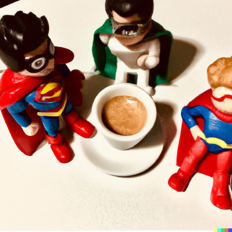 supereroi e caffè